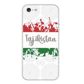 Чехол для iPhone 5/5S матовый с принтом Таджикистан в Новосибирске, Силикон | Область печати: задняя сторона чехла, без боковых панелей | asia | blots | drops | flag | paint | republic of tajikistan | splashes | state | азия | брызги | государство | капли | кляксы | краска | республика | таджикистан | флаг