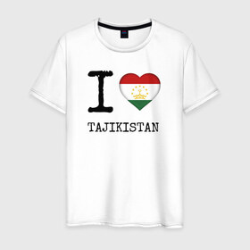 Мужская футболка хлопок с принтом Таджикистан в Новосибирске, 100% хлопок | прямой крой, круглый вырез горловины, длина до линии бедер, слегка спущенное плечо. | asia | coat of arms | flag | heart | i | love | ornament | patterns | republic | state | tajikistan | азия | герб | государство | люблю | орнамент | республика | сердце | таджикистан | узоры | флаг | я