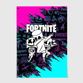 Постер с принтом FORTNITE x MARSHMELLO в Новосибирске, 100% бумага
 | бумага, плотность 150 мг. Матовая, но за счет высокого коэффициента гладкости имеет небольшой блеск и дает на свету блики, но в отличии от глянцевой бумаги не покрыта лаком | deadmau5 | fortnite | fortnite 2 | fortnite x маршмелло | ikonik | marshmello | ninja | ninja streamer | raven | travis scott | ворон | иконик | ниндзя | пили | рейвен | трэвис скотт | фортнайт