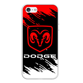 Чехол для iPhone 5/5S матовый с принтом DODGE. в Новосибирске, Силикон | Область печати: задняя сторона чехла, без боковых панелей | 2020 | auto | dodge | sport | авто | автомобиль | автомобильные | бренд | додж | марка | машины | спорт