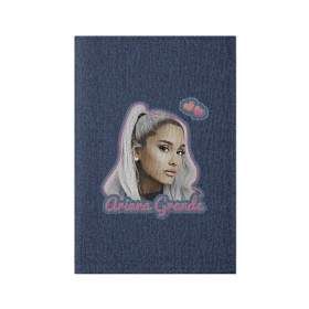 Обложка для паспорта матовая кожа с принтом Ariana Grande Jeans в Новосибирске, натуральная матовая кожа | размер 19,3 х 13,7 см; прозрачные пластиковые крепления | ariana grande | grande | heart | jeans | pink | team | ариана гранде | гранде | джинса | джинсовый | джинсы | для фанатов | надпись | попса | розовый | сердечки | синий | текстура | фанатам