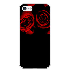 Чехол для iPhone 5/5S матовый с принтом Готика в Новосибирске, Силикон | Область печати: задняя сторона чехла, без боковых панелей | black | flowers | red | rose | rozario | vampire | алые | бутоны | вампир | винтаж | готический | красныерозы | кровь | лепестки | летний | лето | ночь | природа | растения | роза | розочка | розы | рок | темный | узор