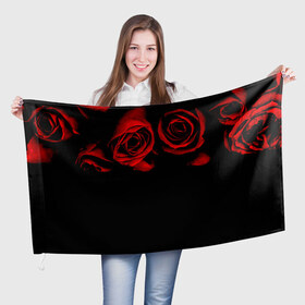 Флаг 3D с принтом Готика в Новосибирске, 100% полиэстер | плотность ткани — 95 г/м2, размер — 67 х 109 см. Принт наносится с одной стороны | black | flowers | red | rose | rozario | vampire | алые | бутоны | вампир | винтаж | готический | красныерозы | кровь | лепестки | летний | лето | ночь | природа | растения | роза | розочка | розы | рок | темный | узор