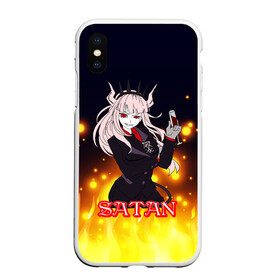 Чехол для iPhone XS Max матовый с принтом Helltaker Satan Girl в Новосибирске, Силикон | Область печати: задняя сторона чехла, без боковых панелей | cerberus | deвиноmons | helltaker | lucifer | ад | аниме | анимешные | арт | блины | гарем | головоломка | демон | демонессы | демонетки | игра | игроман | касты | комиксы | любовь | люцифер | милые | няшные | персонажи