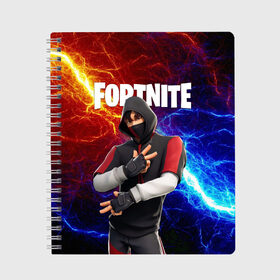 Тетрадь с принтом FORTNITE x IKONIK ФОРТНАЙТ ИКОНИК в Новосибирске, 100% бумага | 48 листов, плотность листов — 60 г/м2, плотность картонной обложки — 250 г/м2. Листы скреплены сбоку удобной пружинной спиралью. Уголки страниц и обложки скругленные. Цвет линий — светло-серый
 | deadmau5 | fortnite | fortnite 2 | fortnite x маршмелло | ikonik | marshmello | ninja | ninja streamer | raven | travis scott | ворон | иконик | ниндзя | пили | рейвен | трэвис скотт | фортнайт