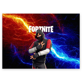 Поздравительная открытка с принтом FORTNITE x IKONIK | ФОРТНАЙТ ИКОНИК в Новосибирске, 100% бумага | плотность бумаги 280 г/м2, матовая, на обратной стороне линовка и место для марки
 | deadmau5 | fortnite | fortnite 2 | fortnite x маршмелло | ikonik | marshmello | ninja | ninja streamer | raven | travis scott | ворон | иконик | ниндзя | пили | рейвен | трэвис скотт | фортнайт