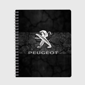 Тетрадь с принтом PEUGEOT в Новосибирске, 100% бумага | 48 листов, плотность листов — 60 г/м2, плотность картонной обложки — 250 г/м2. Листы скреплены сбоку удобной пружинной спиралью. Уголки страниц и обложки скругленные. Цвет линий — светло-серый
 | Тематика изображения на принте: abstract | auto | brand | car | geometry | peugeot | sport | texture | абстракция | авто | автомобильные | бренд | геометрия | классика | машины | модные | пежо | спорт | стиль | текстура