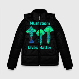 Зимняя куртка для мальчиков 3D с принтом Mushroom Lives Matter в Новосибирске, ткань верха — 100% полиэстер; подклад — 100% полиэстер, утеплитель — 100% полиэстер | длина ниже бедра, удлиненная спинка, воротник стойка и отстегивающийся капюшон. Есть боковые карманы с листочкой на кнопках, утяжки по низу изделия и внутренний карман на молнии. 

Предусмотрены светоотражающий принт на спинке, радужный светоотражающий элемент на пуллере молнии и на резинке для утяжки | black lives matter | lives matter | гриб | грибнику | грибной | грибы | грибы лозунг | грибы монстры | грибы надпись | грибы неон | грибы прикол | грибы текст | злые грибы | неоновые грибы | сбор грибов