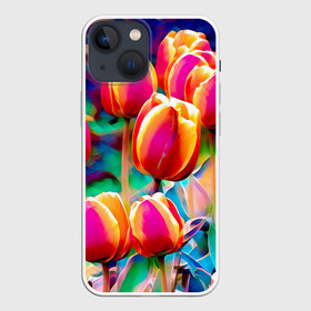 Чехол для iPhone 13 mini с принтом Тюльпаны в Новосибирске,  |  | exclusive merch | аромат | голландия | каникулы | лето | отпуск | популярные | растения | тренды | тюльпаны | цветы