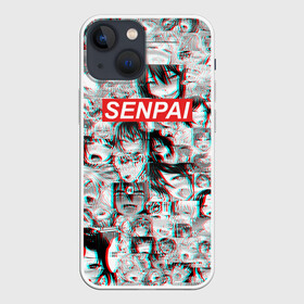 Чехол для iPhone 13 mini с принтом SENPAI СЕНПАИ в Новосибирске,  |  | ahegao | anime | kawai | kowai | oppai | otaku | senpai | sugoi | waifu | yandere | аниме | ахегао | ковай | культура | отаку | семпай | сенпай | тренд | яндере