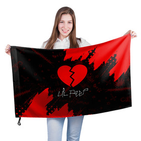 Флаг 3D с принтом LIL PEEP / ЛИЛ ПИП в Новосибирске, 100% полиэстер | плотность ткани — 95 г/м2, размер — 67 х 109 см. Принт наносится с одной стороны | beautiful | daddy | heart | life | lil | lilpeep | music | peep | rap | rapper | rip | tattoo | лил | лилпип | литл | лого | музыка | папочка | пип | рип | рожица | рэп | рэпер | рэперы | сердечко | сердце | символ | тату | татуировки