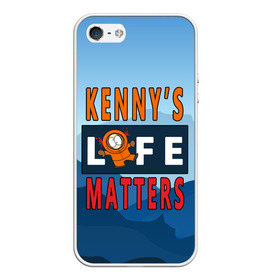 Чехол для iPhone 5/5S матовый с принтом Kennys LIFE matters в Новосибирске, Силикон | Область печати: задняя сторона чехла, без боковых панелей | kenny | life matters | lives matter | south park | text | жизнь | кенни | маккормик | текст | фразы | южный парк