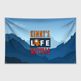 Флаг-баннер с принтом Kennys LIFE matters в Новосибирске, 100% полиэстер | размер 67 х 109 см, плотность ткани — 95 г/м2; по краям флага есть четыре люверса для крепления | kenny | life matters | lives matter | south park | text | жизнь | кенни | маккормик | текст | фразы | южный парк
