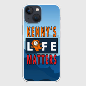 Чехол для iPhone 13 mini с принтом Kennys LIFE matters в Новосибирске,  |  | kenny | life matters | lives matter | south park | text | жизнь | кенни | маккормик | текст | фразы | южный парк
