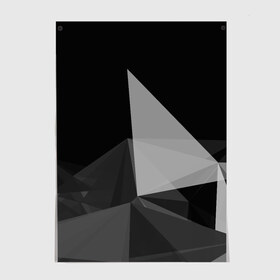 Постер с принтом Camo - Black & White в Новосибирске, 100% бумага
 | бумага, плотность 150 мг. Матовая, но за счет высокого коэффициента гладкости имеет небольшой блеск и дает на свету блики, но в отличии от глянцевой бумаги не покрыта лаком | abstract | abstraction | color | geometry | polygon | polygonal | абстракция | геометрия | полигоны | психоделика