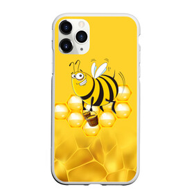 Чехол для iPhone 11 Pro Max матовый с принтом Лето. Пчелы. Мед в Новосибирске, Силикон |  | Тематика изображения на принте: лето | мед | насекомые | пчела | соты | улей