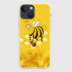 Чехол для iPhone 13 mini с принтом Лето. Пчелы. Мед в Новосибирске,  |  | лето | мед | насекомые | пчела | соты | улей