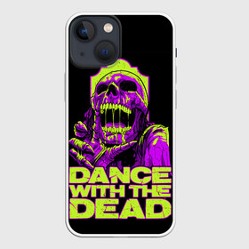 Чехол для iPhone 13 mini с принтом DANCE WITH THE DEAD в Новосибирске,  |  | dance with | dance with the dead | rock | the dead | музыка | рок