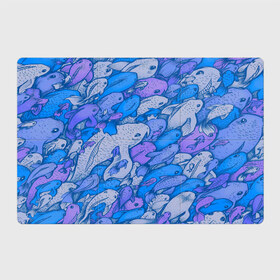 Магнитный плакат 3Х2 с принтом косяк рыб крупно рисунок в Новосибирске, Полимерный материал с магнитным слоем | 6 деталей размером 9*9 см | арт | косяк | много | морские жители | морской | подводный мир | рисунок | рыбки | рыбы | синий | фиолетовый