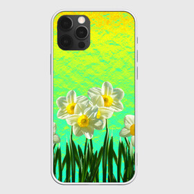 Чехол для iPhone 12 Pro Max с принтом Солнечные Нарциссы в Новосибирске, Силикон |  | flowers | nature | summer | sun | бутоны | зелень | кислотный | краски | лазурный | лепестки | летний | лето | листья | нарцисс | нарциссы | неоновый | поле | природа | растения | ромашки | сад | солнечный | солнце