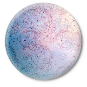 Значок с принтом Нежные цвета в Новосибирске,  металл | круглая форма, металлическая застежка в виде булавки | арт | вектор | нежные цвета | переход цветов | плавный переход | рисунок | розовый | фиолетовый