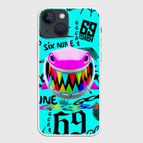 Чехол для iPhone 13 mini с принтом 6IX9INE. в Новосибирске,  |  | Тематика изображения на принте: 6ix9ine | 6ix9ine акула | daniel hernandez | gooba | rap | shark | six nine | tekashi | акула | даниэль эрнандес | музыка | реп | сикс найн | текаши