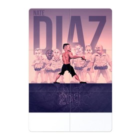 Магнитный плакат 2Х3 с принтом Нейт Диаз(Nate Diaz) в Новосибирске, Полимерный материал с магнитным слоем | 6 деталей размером 9*9 см | арт. | бои | бокс | единоборства | мма