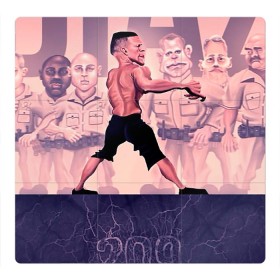 Магнитный плакат 3Х3 с принтом Нейт Диаз(Nate Diaz) в Новосибирске, Полимерный материал с магнитным слоем | 9 деталей размером 9*9 см | Тематика изображения на принте: арт. | бои | бокс | единоборства | мма