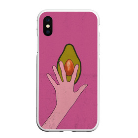 Чехол для iPhone XS Max матовый с принтом avocado в Новосибирске, Силикон | Область печати: задняя сторона чехла, без боковых панелей | vegan | веган | веганство | вегетарианец | вегетарианство | еда | зеленый | земля | зож | листья | мир | охрана | позиция | природа