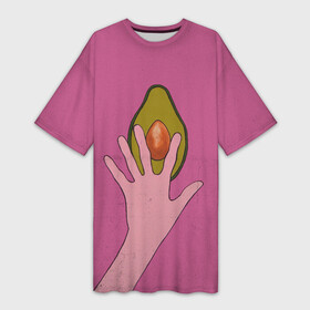 Платье-футболка 3D с принтом avocado в Новосибирске,  |  | vegan | веган | веганство | вегетарианец | вегетарианство | еда | зеленый | земля | зож | листья | мир | охрана | позиция | природа