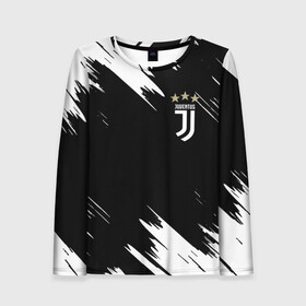 Женский лонгслив 3D с принтом JUVENTUS. в Новосибирске, 100% полиэстер | длинные рукава, круглый вырез горловины, полуприлегающий силуэт | fc | football | football club | juventus | sport | итальянский профессиональный футбольный клуб | клуб италии | спорт | уефа | униформа | фирменные цвета | фк | футбол | футбольный клуб | ювентус