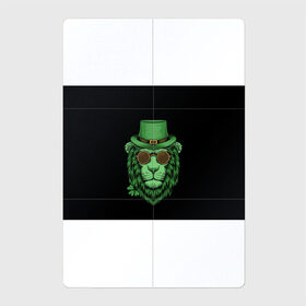 Магнитный плакат 2Х3 с принтом ЛЕВ ИРЛАНДЕЦ в Новосибирске, Полимерный материал с магнитным слоем | 6 деталей размером 9*9 см | Тематика изображения на принте: irish | lion | pride | зеленый | ирландия | клевер | лев | прайд | царь зверей | шляпа