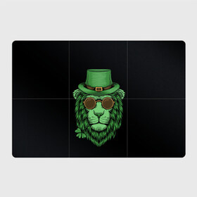 Магнитный плакат 3Х2 с принтом ЛЕВ ИРЛАНДЕЦ в Новосибирске, Полимерный материал с магнитным слоем | 6 деталей размером 9*9 см | Тематика изображения на принте: irish | lion | pride | зеленый | ирландия | клевер | лев | прайд | царь зверей | шляпа