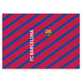 Поздравительная открытка с принтом BARSELONA. в Новосибирске, 100% бумага | плотность бумаги 280 г/м2, матовая, на обратной стороне линовка и место для марки
 | fc | fc barcelona | football | football club | sport | барса | испанский футбольный клуб | спорт | уефа | униформа | фирменные цвета | фк | фк барселона | футбол | футбольный клуб