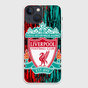 Чехол для iPhone 13 mini с принтом LIVERPOOL. в Новосибирске,  |  | fc | football | football club | liverpool fc | sport | британский футбольный клуб | ливерпуль фк | мерсисайд | спорт | уефа | униформа | фирменные цвета | фк | футбол | футбольный клуб