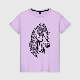 Женская футболка хлопок с принтом Конь Art в Новосибирске, 100% хлопок | прямой крой, круглый вырез горловины, длина до линии бедер, слегка спущенное плечо | black | casual | cowboy | horse | арт | голова | грива | дикие | единорог | жеребец | животные | звери | кобыла | ковбой | конь | краски | лошадка | лошадь | мерин | мустанг | парнокопытные | пегас | пони | рисунок