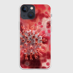 Чехол для iPhone 13 mini с принтом Коронавирус в Новосибирске,  |  | абстрактно | абстрактные | абстрактный | абстракция | бактерии | бактерия | вирус | вирусный | вирусы | заражение | коронавирус | микроб | микробы | спора | споры | шип