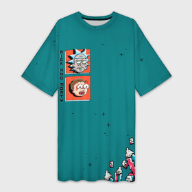 Платье-футболка 3D с принтом Rick and Morty в Новосибирске,  |  | birdperson | cn_2560665_019061 | justin roiland | mister misix | morty smith | portal | rick and morty | rick sanchez | vdgerir | морти | пиксели | пиксель | рик
