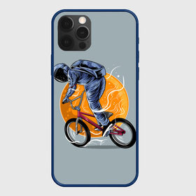 Чехол для iPhone 12 Pro с принтом Космический велосипедист (Z) в Новосибирске, силикон | область печати: задняя сторона чехла, без боковых панелей | Тематика изображения на принте: bicycle | bicyclist | bike | biker | bmx | cycle | galaxy | moon | rider | space | stars | байкер | бмх | вело | велогонщик | велосепедист | велосипед | велоспорт | гонщик | космос | луна