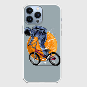 Чехол для iPhone 13 Pro Max с принтом Космический велосипедист (Z) в Новосибирске,  |  | Тематика изображения на принте: bicycle | bicyclist | bike | biker | bmx | cycle | galaxy | moon | rider | space | stars | байкер | бмх | вело | велогонщик | велосепедист | велосипед | велоспорт | гонщик | космос | луна