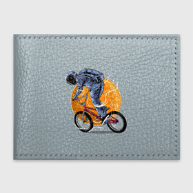 Обложка для студенческого билета с принтом Космический велосипедист (Z) в Новосибирске, натуральная кожа | Размер: 11*8 см; Печать на всей внешней стороне | Тематика изображения на принте: bicycle | bicyclist | bike | biker | bmx | cycle | galaxy | moon | rider | space | stars | байкер | бмх | вело | велогонщик | велосепедист | велосипед | велоспорт | гонщик | космос | луна