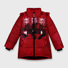 Зимняя куртка для девочек 3D с принтом HELLTAKER в Новосибирске, ткань верха — 100% полиэстер; подклад — 100% полиэстер, утеплитель — 100% полиэстер. | длина ниже бедра, удлиненная спинка, воротник стойка и отстегивающийся капюшон. Есть боковые карманы с листочкой на кнопках, утяжки по низу изделия и внутренний карман на молнии. 

Предусмотрены светоотражающий принт на спинке, радужный светоотражающий элемент на пуллере молнии и на резинке для утяжки. | anime | azazel | hell | helltaker | justice | lucifer | malina | modeus | pandemonica | zdrada | ад | аниме | демон | демонесса | здрада | люцифер | малина | модеус | пандемоника | правосудие | хеллтейкер | хэлтейкер | цербер