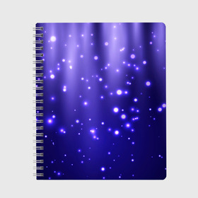 Тетрадь с принтом Мерцающие Светлячки в Новосибирске, 100% бумага | 48 листов, плотность листов — 60 г/м2, плотность картонной обложки — 250 г/м2. Листы скреплены сбоку удобной пружинной спиралью. Уголки страниц и обложки скругленные. Цвет линий — светло-серый
 | Тематика изображения на принте: stars | блестки | брызги | вода | водопад | вселенная | галактика | глубина | горошек | градиент | звездные | звездопад | космос | краски | лагуна | море | неоновый | ночь | огоньки | океан | переливы