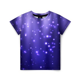 Детская футболка 3D с принтом Мерцающие Светлячки в Новосибирске, 100% гипоаллергенный полиэфир | прямой крой, круглый вырез горловины, длина до линии бедер, чуть спущенное плечо, ткань немного тянется | Тематика изображения на принте: stars | блестки | брызги | вода | водопад | вселенная | галактика | глубина | горошек | градиент | звездные | звездопад | космос | краски | лагуна | море | неоновый | ночь | огоньки | океан | переливы