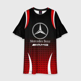 Детское платье 3D с принтом Mercedes-Benz в Новосибирске, 100% полиэстер | прямой силуэт, чуть расширенный к низу. Круглая горловина, на рукавах — воланы | Тематика изображения на принте: amg | mercedes | mercedes значок | mercedes лого | mercedes марка | амг | бенц | лого автомобиля | логотип мерседес | мерин | мерс | мерседес | мерседес бенз | мерседес лого | мерседес эмблема