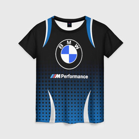 Женская футболка 3D с принтом BMW в Новосибирске, 100% полиэфир ( синтетическое хлопкоподобное полотно) | прямой крой, круглый вырез горловины, длина до линии бедер | bmw | bmw лого | bmw марка | bmw эмблема | m performance | performance | бмв | бмв значок | бмв лого | бмв эмблема | бэха | значок bmw | лого автомобиля | логотип bmw | марка бмв | перформанс | черно белый значок бмв
