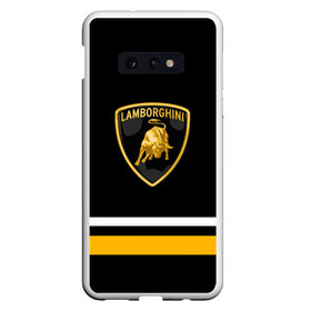 Чехол для Samsung S10E с принтом Lamborghini Uniform в Новосибирске, Силикон | Область печати: задняя сторона чехла, без боковых панелей | car | lambo | lamborghini | sport | авто | бык | гонка | ламбо | ламборгини | ламборджини | спорт | спорткар