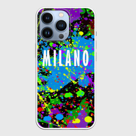 Чехол для iPhone 13 Pro с принтом Milano в Новосибирске,  |  | Тематика изображения на принте: fashion | italy | milano | paint | vanguard | авангард | италия | краска | милан | мода | надпись | текст | фраза