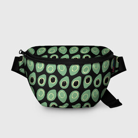 Поясная сумка 3D с принтом avocado в Новосибирске, 100% полиэстер | плотная ткань, ремень с регулируемой длиной, внутри несколько карманов для мелочей, основное отделение и карман с обратной стороны сумки застегиваются на молнию | avocado | авокадо | веганство | вегетарианство | еда | зеленый | земля | зож | листья | овощи | позиция | природа | фрукты