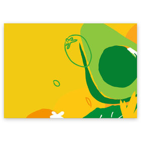 Поздравительная открытка с принтом авокадо в Новосибирске, 100% бумага | плотность бумаги 280 г/м2, матовая, на обратной стороне линовка и место для марки
 | avocado | авокадо | веганство | вегетарианство | еда | зеленый | земля | зож | листья | овощи | позиция | природа | фрукты